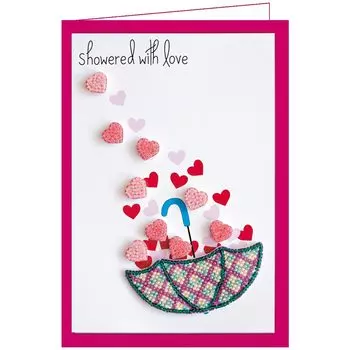 АОO-006 Набор-отрытка 3D для вышивки бисером 'Дождь любви' 14,8*21см