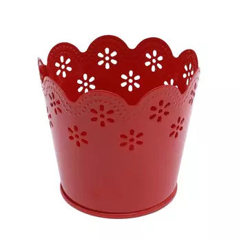AR014 Вазон металлический окрашенный 7*9см (красный)