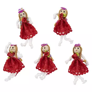 AR096 Фигурка декоративная куколка 7см (красный)