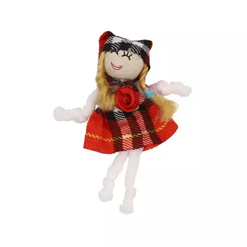AR097 Фигурка декоративная куколка 7см (красный)
