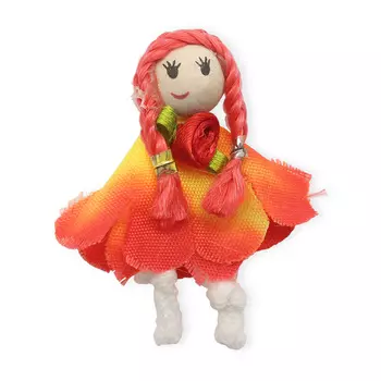 AR099 Фигурка декоративная куколка 4см (желто-оранжевый)