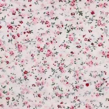 AR1013 Ткань хлопок в маленький цветочек, хлопок 50*50см (А152 2 розовый/белый)