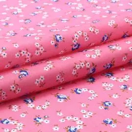 AR1014 Ткань в мелкий рисунок 50*50см, 100% полиэстер (С177 5 розы на розовом)