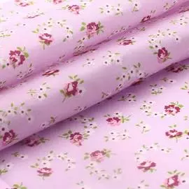 AR1014 Ткань в мелкий рисунок 50*50см, 100% полиэстер (С177 2 розы на сиреневом)