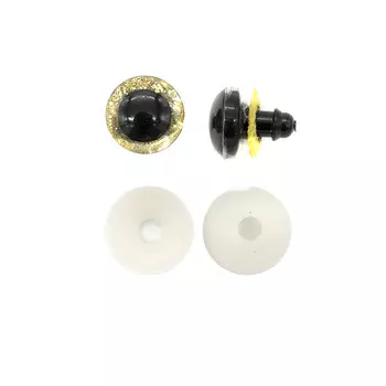 AR1216-C Глаза искристые золотые 12мм, 2шт/упак