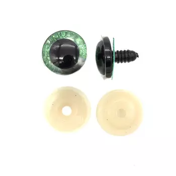 AR1220-B Глаза искристые зеленые 25мм, 2шт/упак