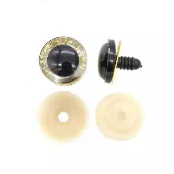 AR1220-C Глаза искристые золотые 25мм, 2шт/упак