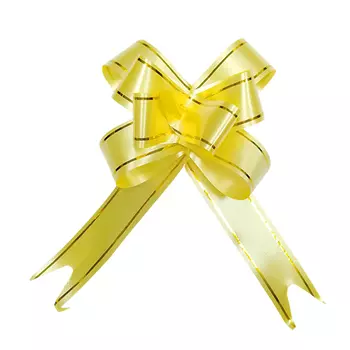 AR502 Бант бабочка 1,7*34см, 10шт/упак (желтый золотая полоса)