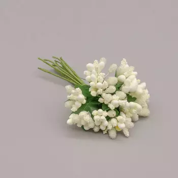 AR554 Букетик декоративных цветов, 2см (12шт/упак) (бежевый)