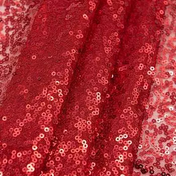 AR648 Ткань с пайетками на сетке 60*60см (TQ02027 красный)