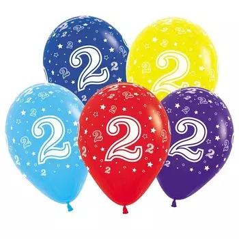 AR705-2 Воздушные шары цифры '2' 10шт/упак