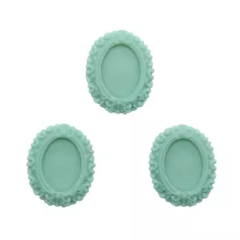 ARS0234 Основы для камей, зеленый вн.3,1*3,9/внутр.1,8*2,5 см, упак./ 3 шт., Vintage Line