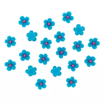 AS12-02, Цветочки для скрапбукинга, 10мм, 20шт/упак (бирюзовый)