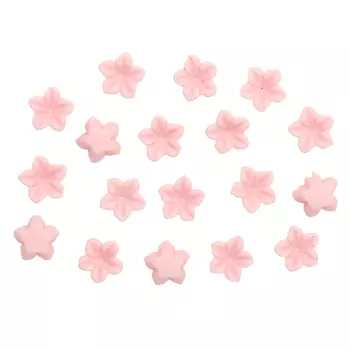 AS12-03 Набор декоративных украшений со стикером 'Цветочки' 6 мм, 20шт/упак (розовый)