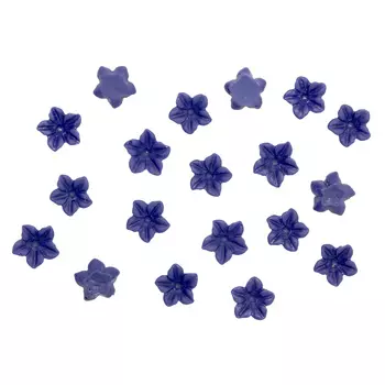 AS12-03 Набор декоративных украшений со стикером 'Цветочки' 6 мм, 20шт/упак (темно-синий)