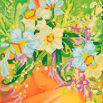 АС-006 Канва с рисунком для бисера 'Девушка Весна'