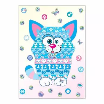 АС 19-217 Набор для картины 'Полосатик Мурсик' (антистресс) 12,5*17,5см Клевер