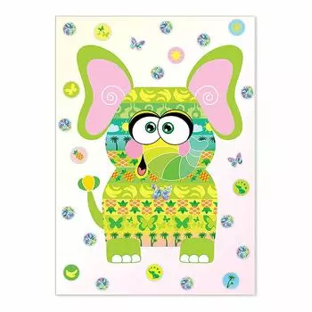 АС 19-220 Набор для картины 'Полосатик Слоня' (антистресс) 12,5*17,5см Клевер