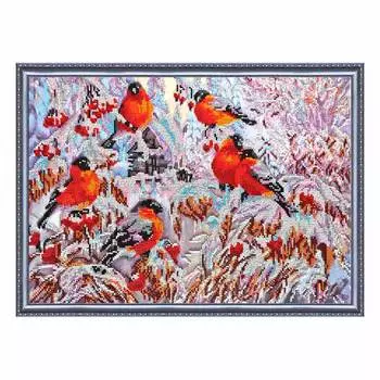 АВ-216 Набор для вышивания бисером 'Абрис Арт' 'Снегири', 45*30 см