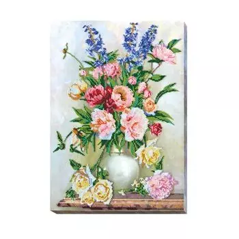 АВ-400 Набор для вышивания бисером 'Абрис Арт' 'Букет в сливочных оттенках', 33*45 см