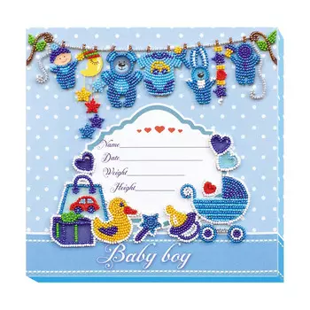 АВ-604 Набор для вышивания бисером 'Метрика для мальчика' 22*22см