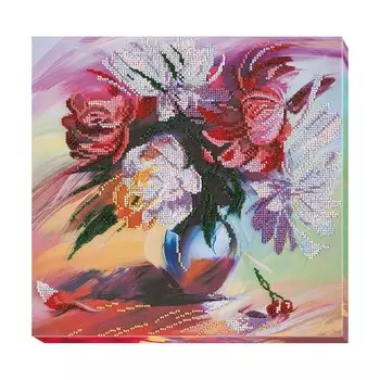 АВ-660 Набор для вышивания бисером 'Живописные пионы' 30*30см