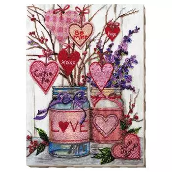 АВ-729 Набор для вышивания бисером 'О любви' 25*34см