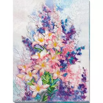 АВ-798 Набор для вышивания бисером 'Нежно-розовый'28*37см