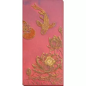 АВ-826 Набор для вышивания бисером на натуральном художественном холсте 'Кои красный' 30*57см