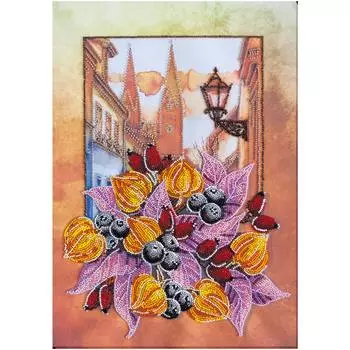 АВ-848 Набор для вышивки бисером на натуральном художественном холсте 'Осеннее' 30*43,5см