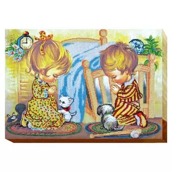 АВM-004 Набор для вышивки МИКРОбисером на холсте 'Вечерняя молитва' 30*41,5см