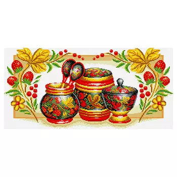 АЖ-1018 Картина стразами 'Хохлома' 33*68см