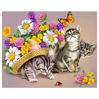 АЖ-1094 Картина стразами '3 котенка' 50*40см