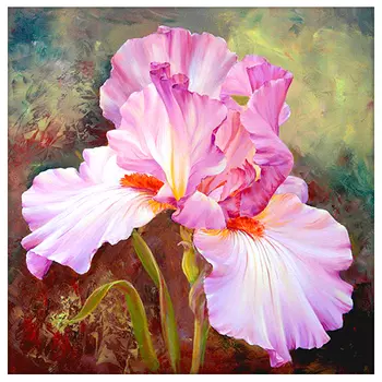 АЖ-1125 Картина стразами 'Розовый ирис' 40*40см