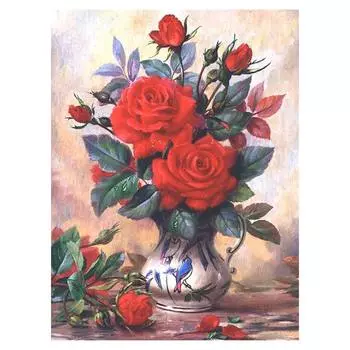 АЖ-1349 Картина стразами 'Прекрасные розы' 30*40см