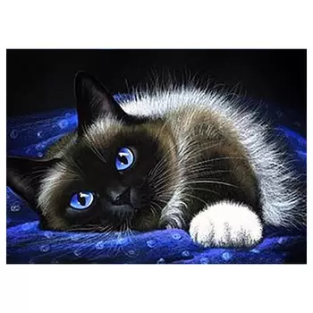 АЖ-1383 Картина стразами 'Сиамская красавица' 40*30см