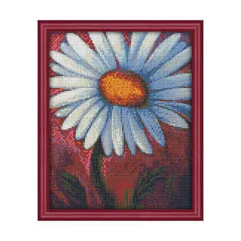 АЖ-1388 Картина стразами 'Нежная ромашка' 24*30см