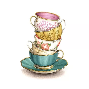 АЖ-1437 Картина стразами 'Коллекция чашек' 30*40см