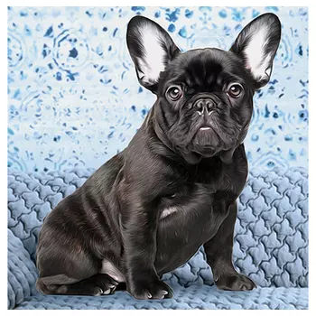 АЖ-1459 Картина стразами 'Бульдог' 40*40 см