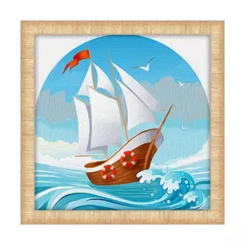 АЖ-1481 Картина стразами 'На морских волнах' 15*15см