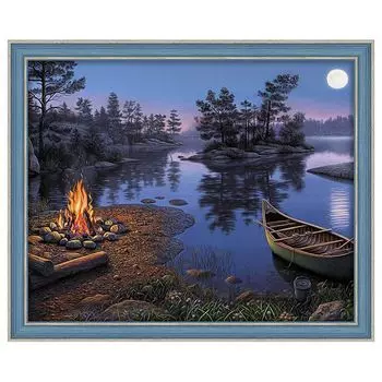 АЖ-1494 Картина стразами 'У ночного костра' 50*40см