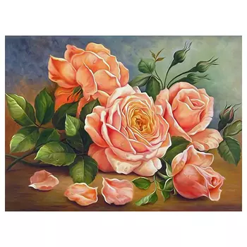 АЖ-1514 Картина стразами 'Ароматные розы' 40*30 см