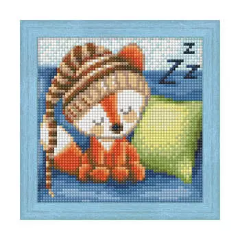 АЖ-1573 Картина стразами 'Сонный лисёнок' 15*15см