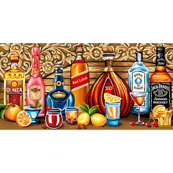 АЖ-1582 Картина стразами 'Барная стойка' 30*60 см