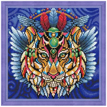 АЖ-1593 Картина стразами 'Тигриный талисман' 30х30 см