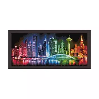 АЖ-1602 Картина стразами 'Сияющий мегаполис' 70*30см