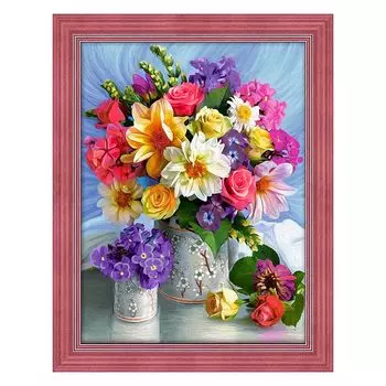 АЖ-1623 Картина стразами 'Яркий букет' 30*40см