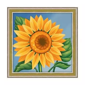 АЖ-1635 Картина стразами 'Молодой подсолнух' 15*15см