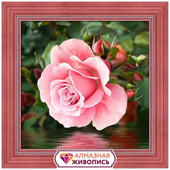 АЖ-1704 Картина стразами 'Роза у воды' 25*25см