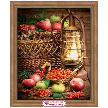 АЖ-1706 Картина стразами 'Натюрморт с рябиной' 40*50см